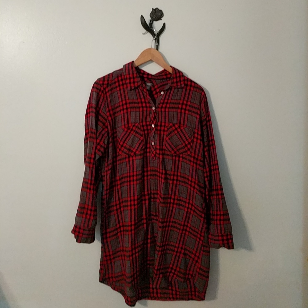 Long sleeve flannel Aerie tunic sleep shirt